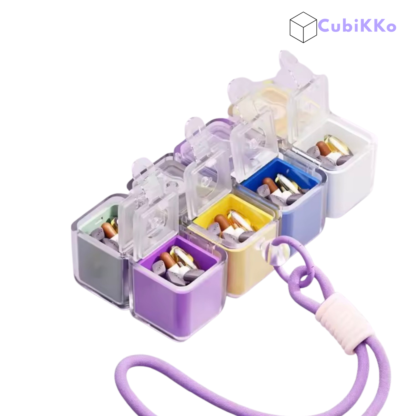 Magnetic Pill Box with 8 Compartments